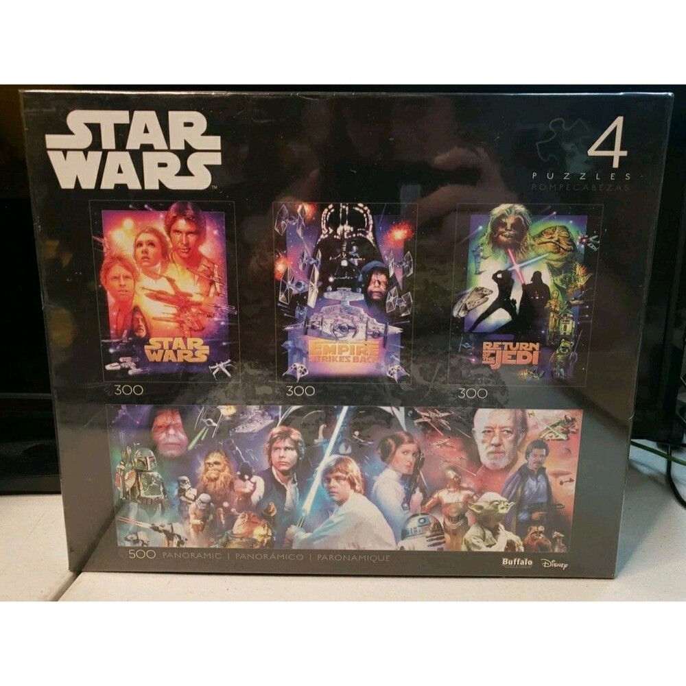 Star Wars Original Trilogy Jigsaw Puzzle 4 Pack Disney Buffalo Games NEW Sealed